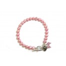 Pretty Dyed Pink Pearl Bracelet with Swarovski Crystals